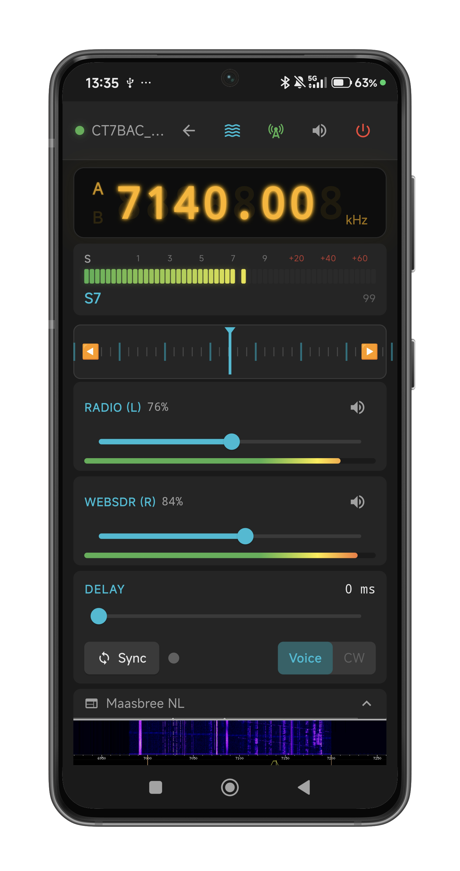 HamMixer Mobile - WebSDR Mixer Controls