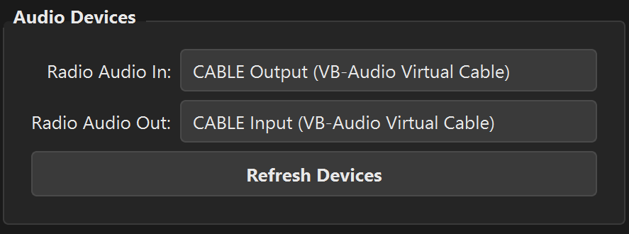 Audio Devices panel with USB Audio CODEC selected for both input and output